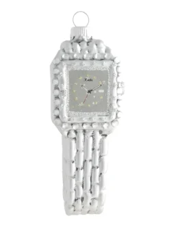 Baumschmuck-Glasornament in Silber