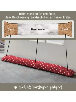 Baumwolle Zugluftstopper Orlando in rot