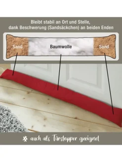 Baumwolle Zugluftstopper Seattle in rot