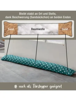 Baumwolle Zugluftstopper Orlando in petrol