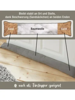 Baumwolle Zugluftstopper Seattle in grau