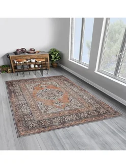 Baumwoll-Teppich "Woopamuk" in Hellbraun