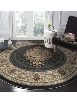 Baumwoll-Teppich ''Woopamuk523'' in Beige/ Schwarz