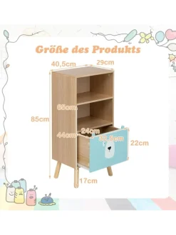 Bücherregal 3 Ebenen in Gelb