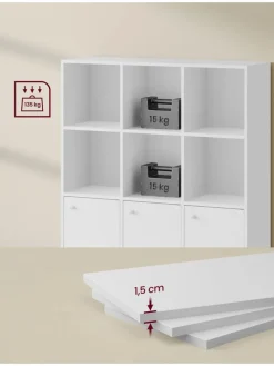 Bücherregal in Weiß - (B)97,5 x (H)97,5 x (T)29 cm