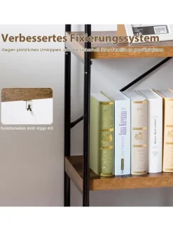 Bücherregal mit 5 Ebenen in Braun