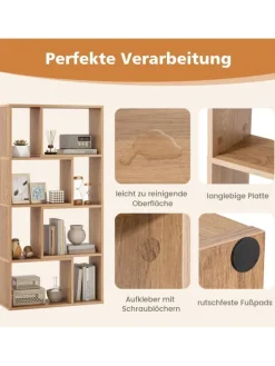 Bücherregal mit 4 Ebenen in Hellbraun