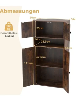 Bücherschrank 54 x 30 x 111 cm in Braun