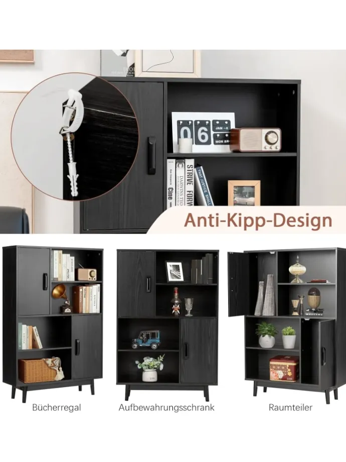 Bücherschrank in Schwarz