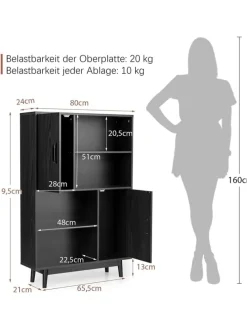 Bücherschrank in Schwarz
