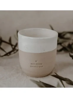 Becher in Weiß/ Beige - 320 ml