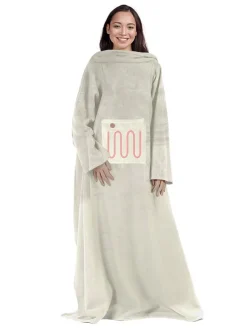 Beheizbare Decke "Mad Monkey" in Weiß - (L)140 x (B)170 cm