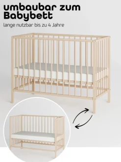 Beistellbett Matratze Cloud Air Rollen & Umbauseite - natur - Dreamy 4 in 1 Bett