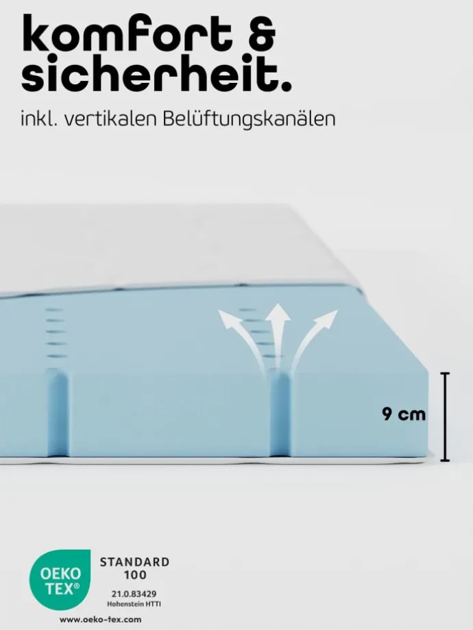 Beistellbett Matratze Cloud Air Rollen & Umbauseite - natur - Dreamy 4 in 1 Bett