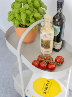 Beistellkonsole "Barbara" in Hellgrau - (H)72,3 cm