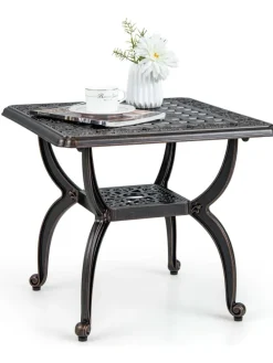 Beistelltisch Aluminiumguss 53cm in Bronze