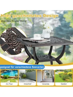 Beistelltisch Aluminiumguss 53cm in Bronze