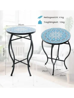 Beistelltisch Blumenhocker 2in1 in Blau