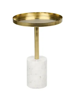 Beistelltisch CAMELO II in Gold/Weiß - (W) 36 x (H) 52 x (L) 36 cm