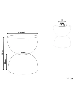 Beistelltisch CAORIA in Weiß - (W) 40 x (H) 46 x (L) 40 cm