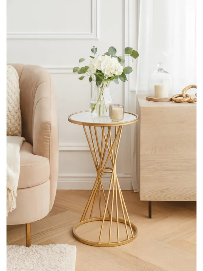 Beistelltisch Chis in goldfarben