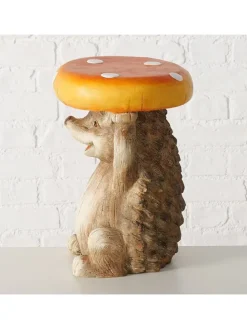 Beistelltisch "Heggy" in Braun/ Gelb - (H)41 x Ø 29 cm