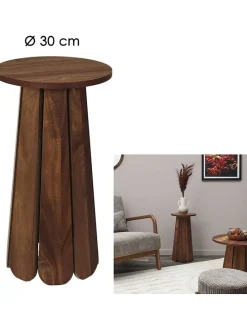 Beistelltisch in Braun - (H)55 x Ø 30 cm
