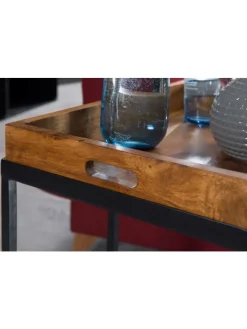 Beistelltisch in Braun / Sheesham / 34x70x65