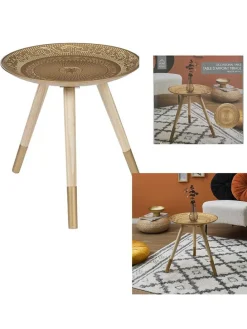 Beistelltisch in Gold - (H)42 x Ø 40 cm