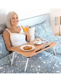 Beistelltisch in Hellbraun - (B)60 x (H)27 x (T)40 cm