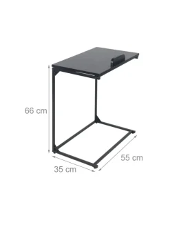 Beistelltisch in Schwarz - (B)55 x (H)66 x (T)35 cm