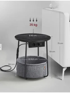 Beistelltisch in Schwarz - (H)50 cm - Ø 45 cm