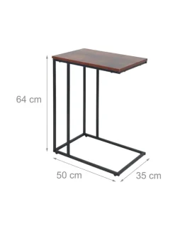 Beistelltisch in Schwarz/ Braun - (B)50 x (H)64 x (T)35 cm