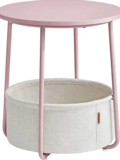 Beistelltisch in Weiß/ Rosa - (H)50 x Ø 45 cm