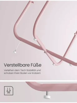 Beistelltisch in Weiß/ Rosa - (H)50 x Ø 45 cm