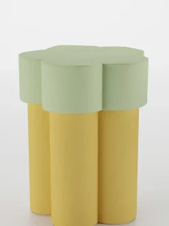 Beistelltisch "Magnolia" in Gelb/ Mint - (H)49 x Ø 39 cm