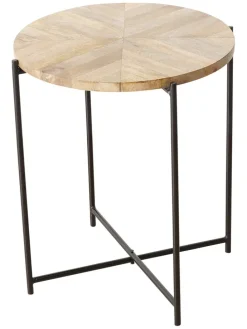 Beistelltisch "Mandi" in Hellbraun - (H)53 x Ø 46 cm