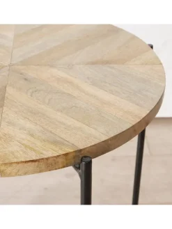 Beistelltisch "Mandi" in Hellbraun - (H)53 x Ø 46 cm