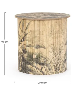 Beistelltisch ''Nariko'' in Creme/ Schwarz - (H)40 x Ø 40 cm