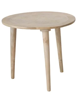 Beistelltisch "Norska" in Hellbraun - (H)47 x Ø 54 cm