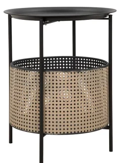 Beistelltisch "Osaka" in Schwarz/ Braun - (H)50 cm