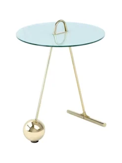 Beistelltisch Pendulum in gold - weiß