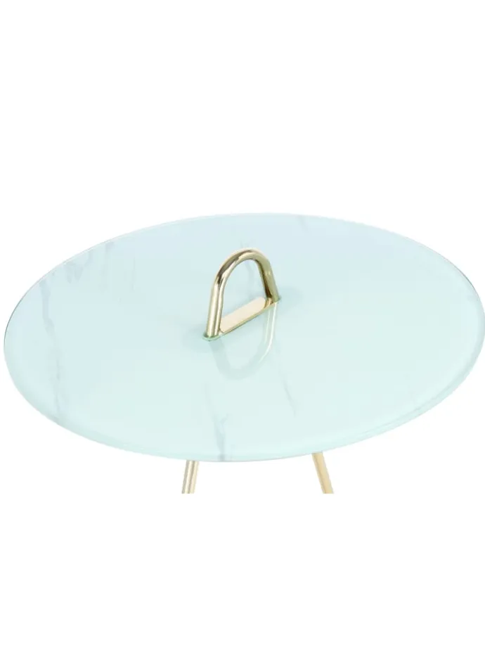 Beistelltisch Pendulum in gold - weiß