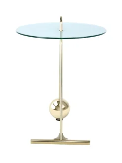 Beistelltisch Pendulum in gold - weiß