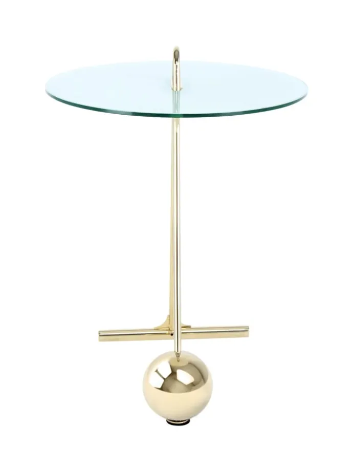 Beistelltisch Pendulum in gold - weiß