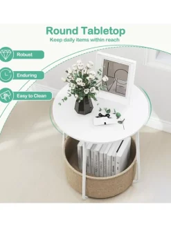 Beistelltisch rund φ45 x 50,5 cm in Weiß