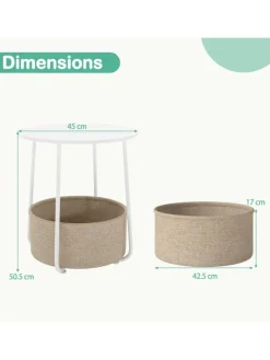 Beistelltisch rund φ45 x 50,5 cm in Weiß