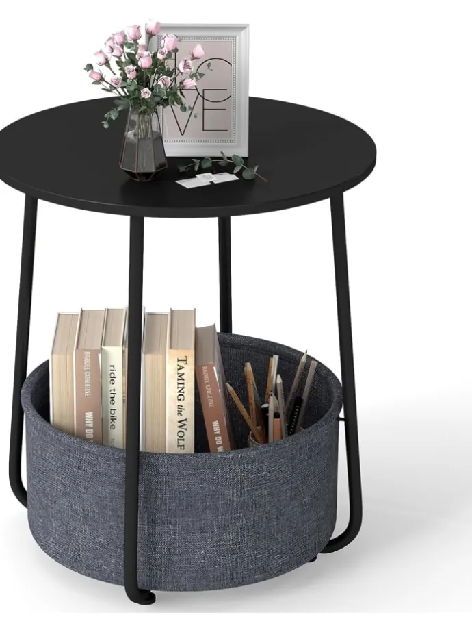 Beistelltisch rund φ45 x 50,5 cm in Schwarz