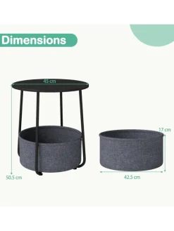 Beistelltisch rund φ45 x 50,5 cm in Schwarz