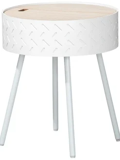 Beistelltisch "Storage" in Weiß - (H)45,5 x Ø 38,5 cm